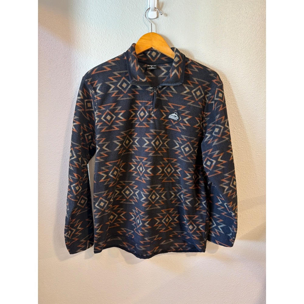 Hurley Fleece Pullover Men's Med Southwestern Aztec Geometric‎ Quarter Zip